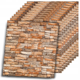 SAMOLEPICÍ PANELY, 3D cihlové tapety - sada 10 kusů (5,4 m2) tmavá cihla #4
