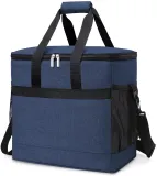 Termotaška turistická tmavě modrá 30x29x19 cm + 2x chladicí vložka 200 ml termoizolační taška na jídlo a nápoje