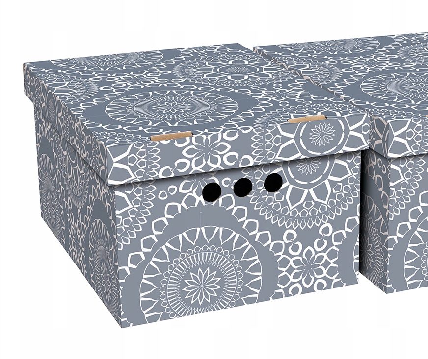 Dekorativní kartonová krabička MAROKO ŠEDÉ, MOROCCO A4 úložný box 33x25x18cm