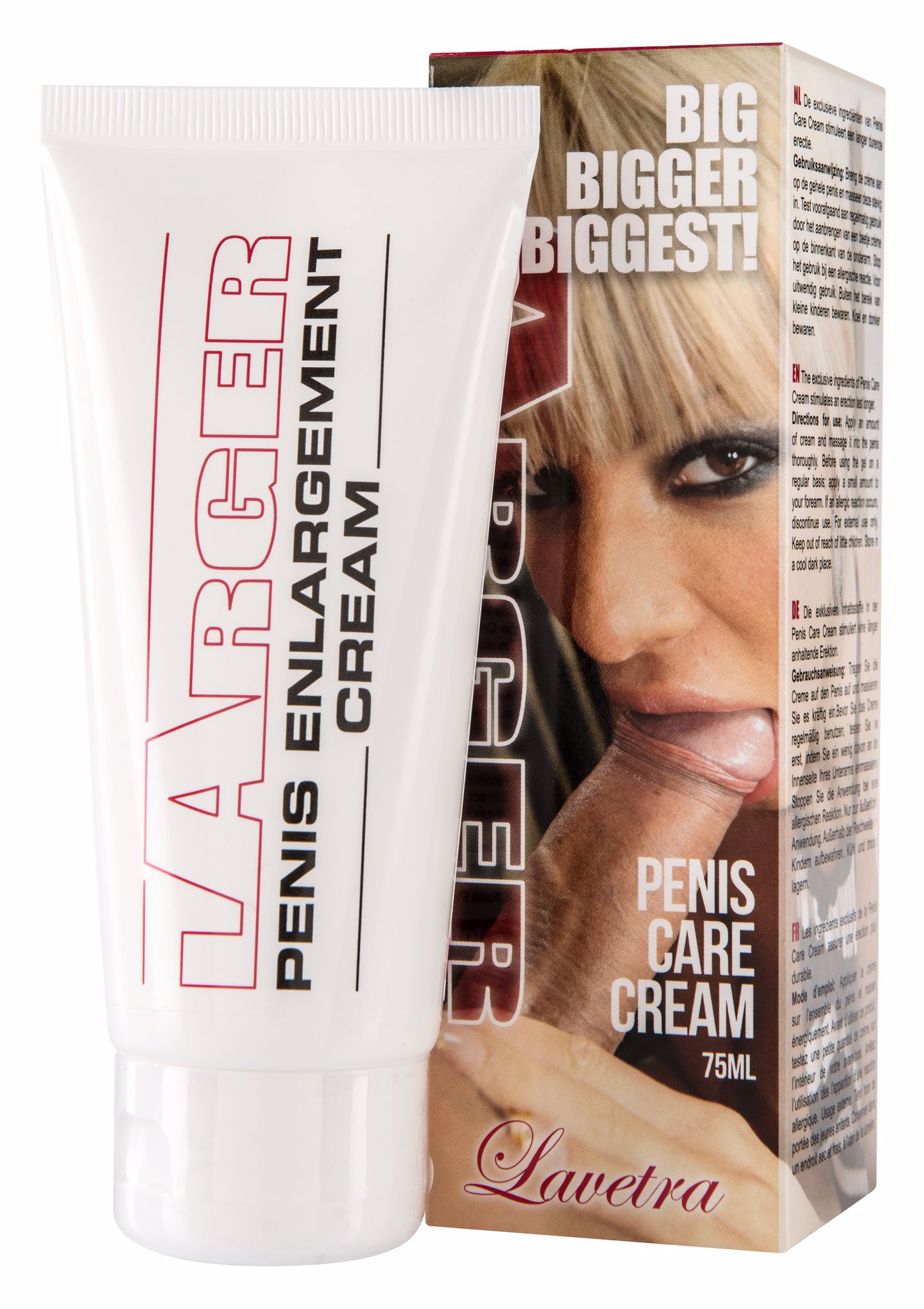 LARGER Lavetra krém 75 ML natural, maximální velikost penisu