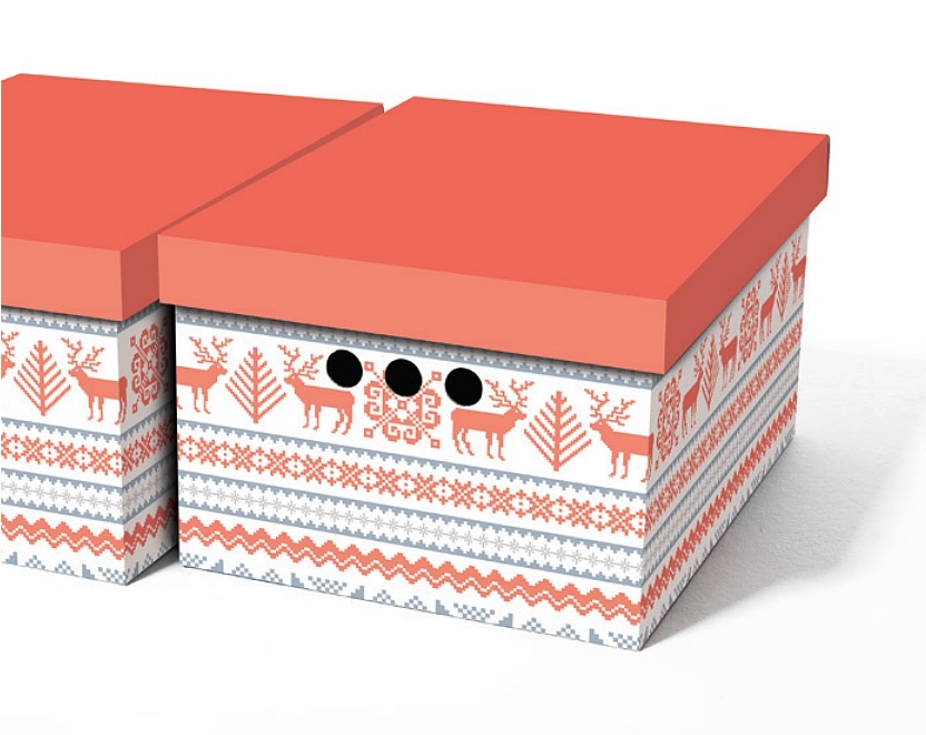 Dekorativní kartonová krabička SOBÍ SVETR A4 úložný box, velikost 33x25x18cm