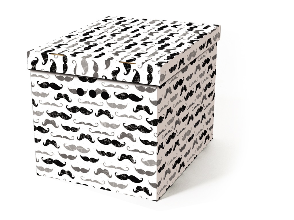 Dekorativní kartonová krabička MUŽSKÝ KNÍR XL úložný box, velikost 42x32x32cm