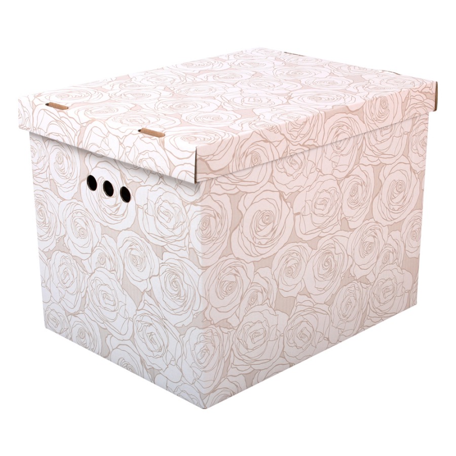 Dekorativní kartonová krabička RŮŽE XL úložný box, velikost 42x32x32cm